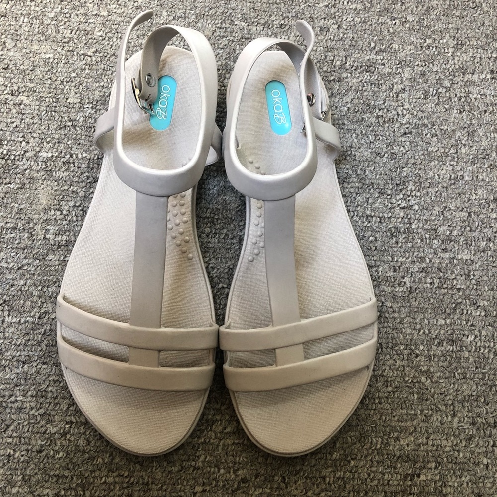 COPY - Neutral tone, oka-b sandals; Size 7